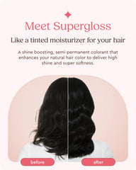 Glaze Supergloss - application sur cheveux noirs pour raviver la couleur