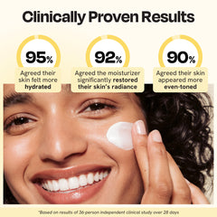 Gleamin crème-visage texture fine et lueur naturelle sur la peau.