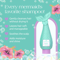 Glimmer Wish Mermaid Kids Shampoo: parfum tropical et notes apaisantes pour le rituel douche.