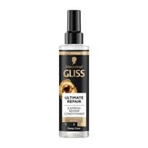 GLISS Kur Ultimate Regenerant Spray Bouteille démontrant démêlage rapide et soin réparateur