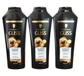 GLISS Shampoo Réparation Intense : bouteille montrant le soin profond pour cheveux abîmés.