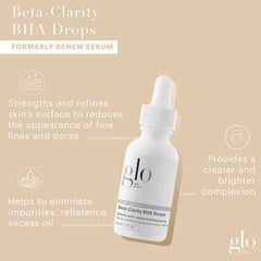 Sérum Beta-Clarity Drops appliqué, peau lisse et pores visiblement réduits