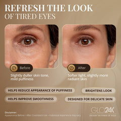 GLO24K appareil yeux compact et portable pour soins quotidiens.