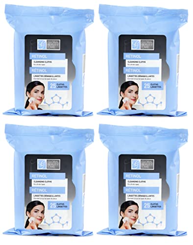 Global Beauty Care lingettes au rétinol visage, emballage compact idéal voyage