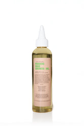 Glossed by Nae Voodoo Hair Growth Oil, bouteille en gros plan, parfum frais et revitalisant.