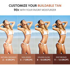 Glossiva Gouttes Auto-Bronzantes – Mélange avec crème hydratante pour un hâle naturel progressif.