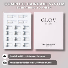 Sérums peptides et hyaluronique Glov Beauty en ampoules 5ml pour hydratation ciblée.
