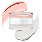 Glow correcteur rose et blanc, couverture des imperfections pour un teint homogène.