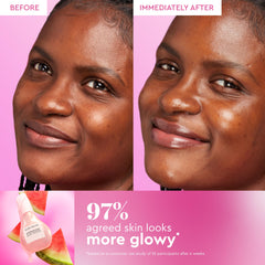 Dew Drops illumine doucement la peau pour un teint frais.
