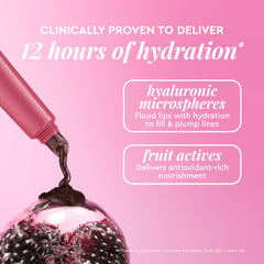 Hydratation 12h apportée par Glow Recipe Glass Balm Lip Treatment à base d’acide hyaluronique