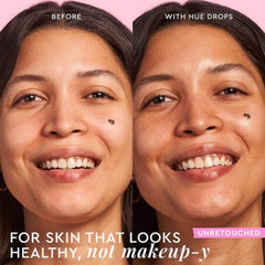 Hue Drops teinte-bronze: éclat chaud et naturel sur la peau.