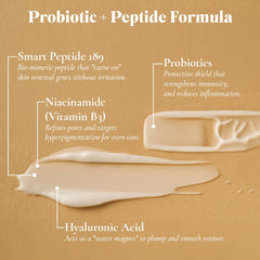 Complexe probiotic et peptides Glowbiotics, peut lisser la texture.