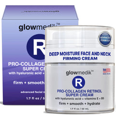 Glowmedik Pro-Collagène crème visage rétinol flacon: raffermit la peau et affine la texture