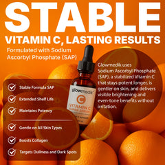 Texture hydratante du GlowMedik sérum vitamine C avec ingrédients botaniques
