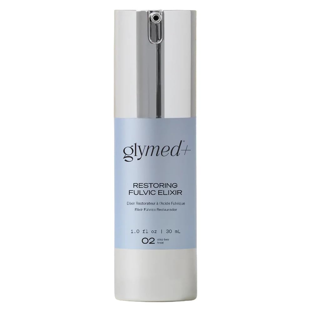 GlyMed Plus Age Management Fulvic Elixir : flacon, hydratation et éclat potentiel de la peau