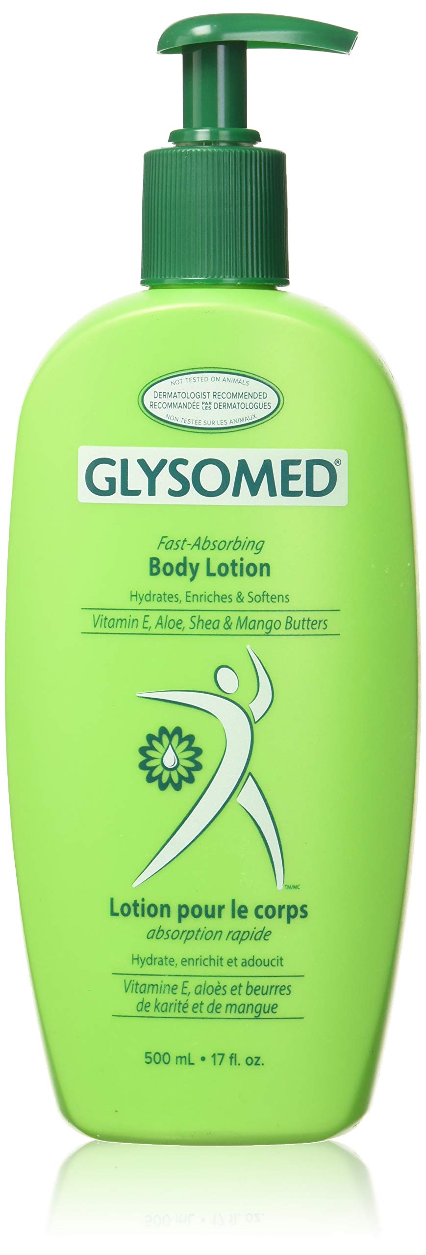 Lotion corporelle Glysomed, texture légère et absorption rapide pour la peau.