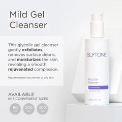 Glytone Mild Cream Cleanser, étiquette minimaliste, design épuré pour une routine quotidienne.