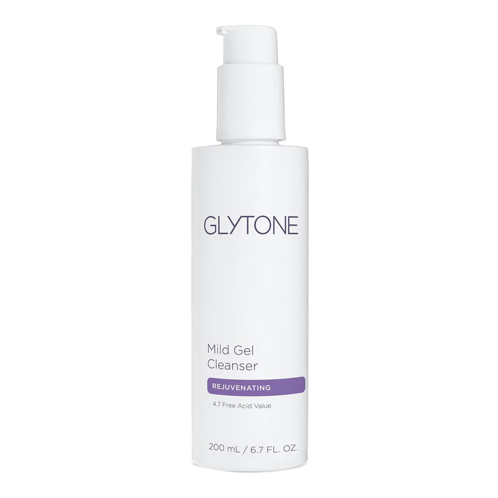 GLYTONE Mild Gel Cleanser: bouteille visible pour un nettoyage doux et exfoliation légère.