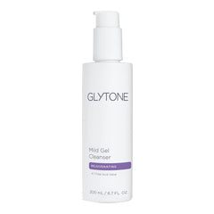 GLYTONE Mild Gel Cleanser: bouteille visible pour un nettoyage doux et exfoliation légère.