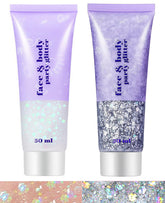 Go Ho gel paillettes corps Argent et Blanc pour un look festif durable