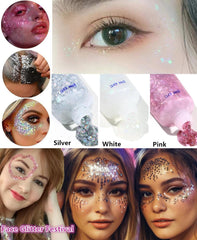 Go Ho gel paillettes: échantillon sur peau montrant brillance.