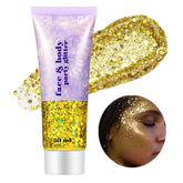 Go Ho paillettes Or pour visage et corps, effet holographique éclatant idéal pour les fêtes.