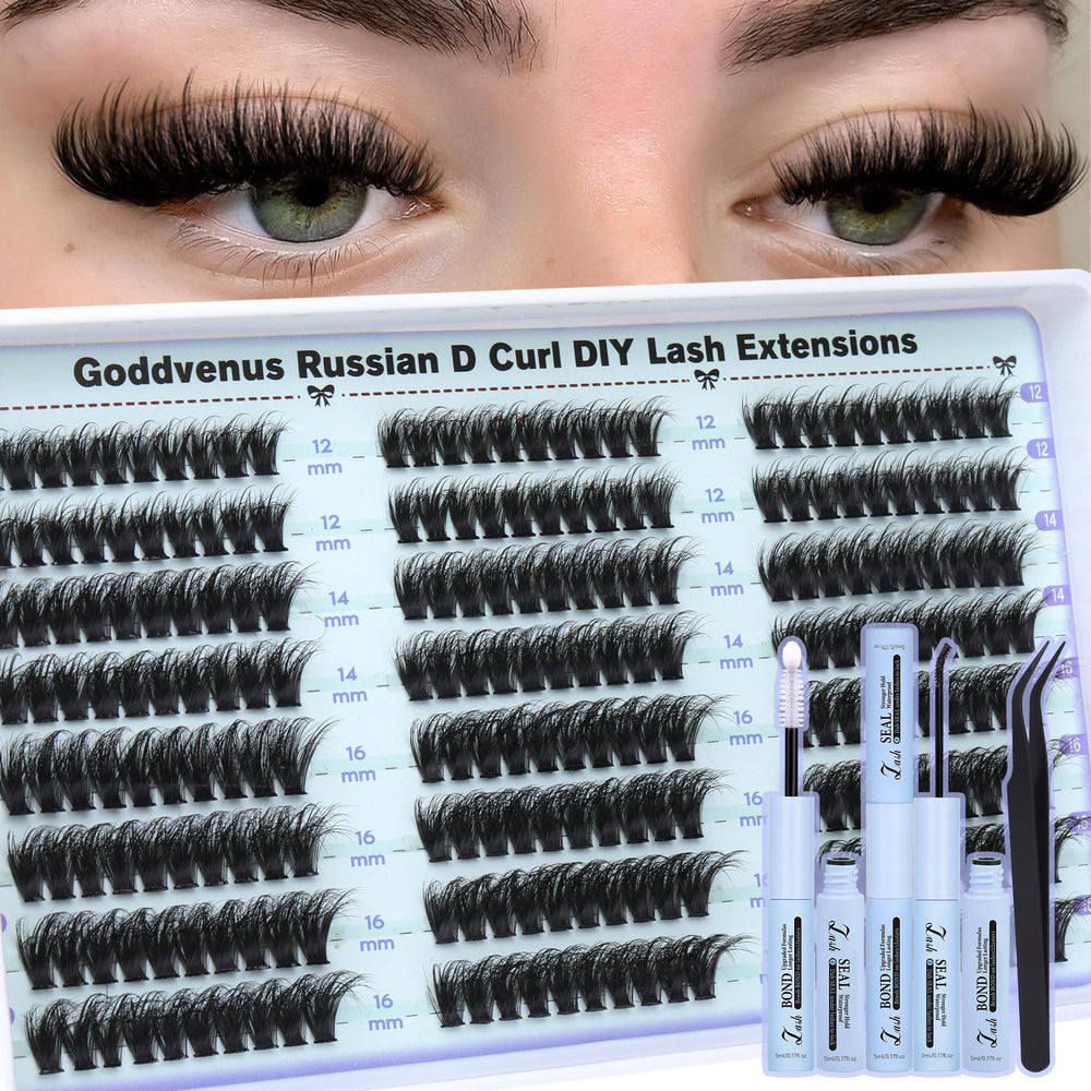 Goddvenus Clusters Cils 12mm, pose simple et naturelle.