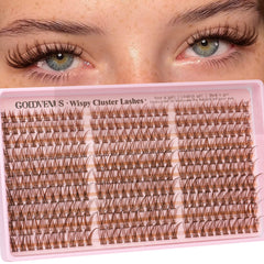 Goddvenus ensembles cils brun caramel, longueur 10-16 mm, regard doux et naturel.