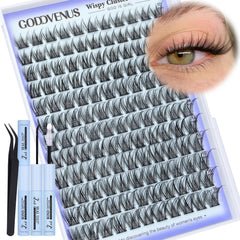 Goddvenus kit cils extensions 3-en-1 pour un look naturel et glamour.