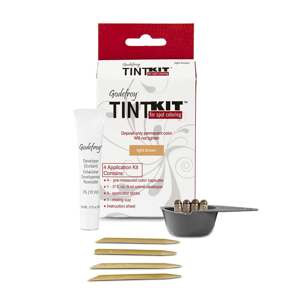 Kit Godefroy colorant pour racines brun clair, 4 applications.
