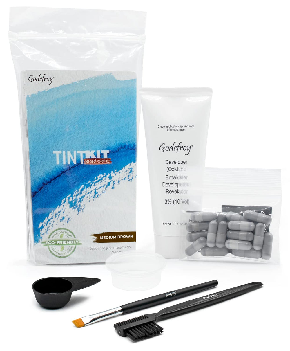 Godefroy kit teinte cheveux gris: couverture 100% et application précise.