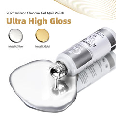 GOICC vernis gel chrome argent pour art ongulaire brillant