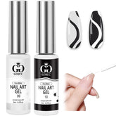 GOICC vernis gel noir et blanc en bouteilles pour nail art