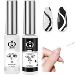 GOICC vernis gel noir et blanc en bouteilles pour nail art
