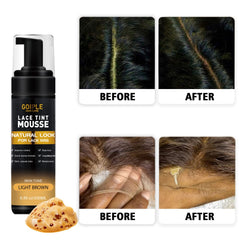 Goiple fini naturel lace sur peau pour une ligne de cheveux discrète.