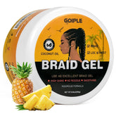 Goiple gel tressage: bouteille en gros plan avec tenue extrême.