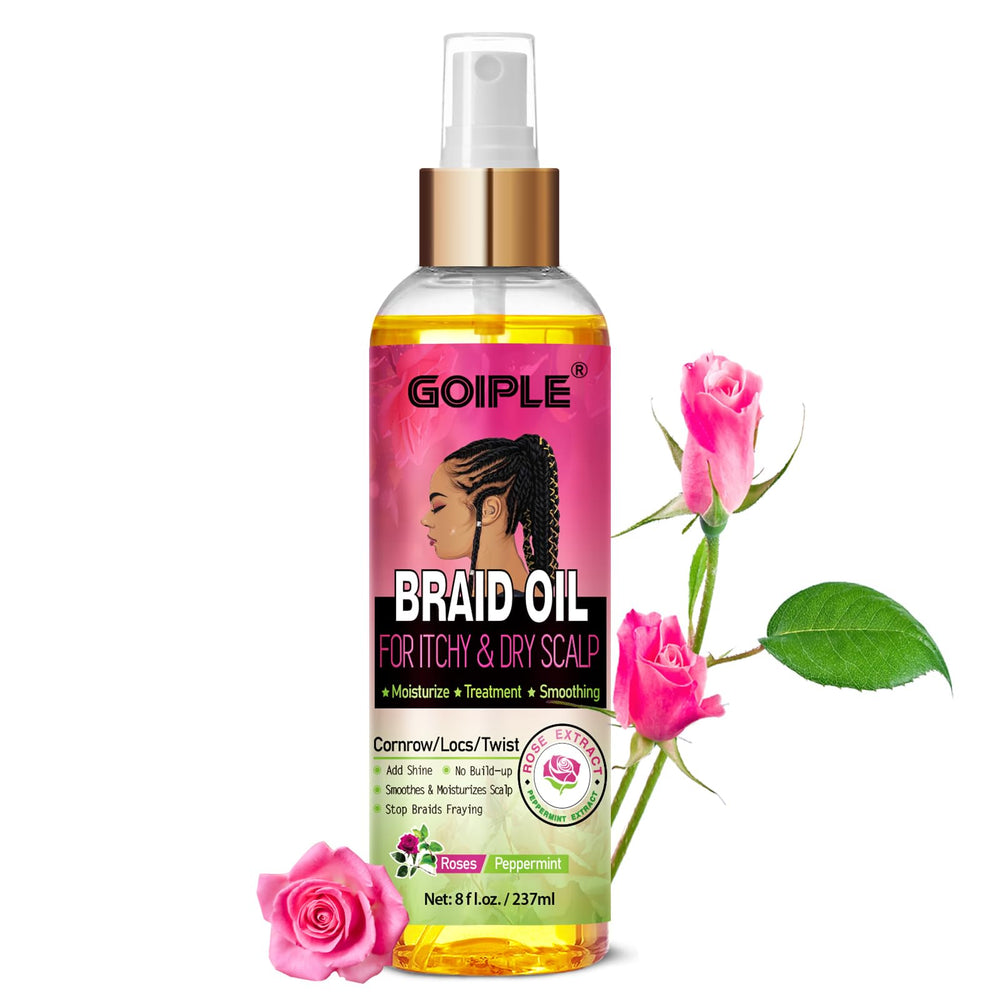 Goiple Huile Braid: flacon-versement, application précise et confort cuir chevelu.