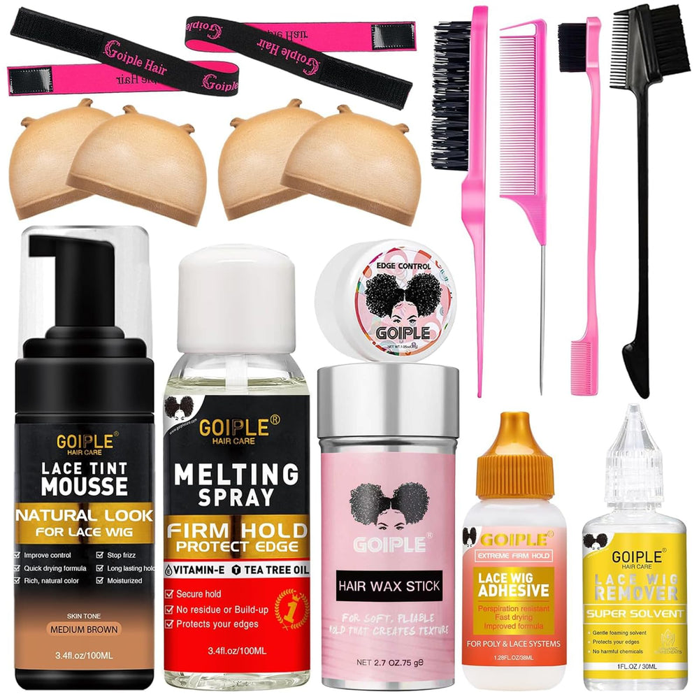 Goiple kit installation dentelle teinte mousse: rendu naturel et discret