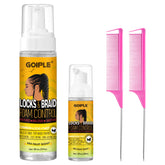 Goiple Mousse tresses – bouteille et application faciles pour une tenue durable.