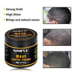 Goiple pocket palm comb pair for precise wave shaping and grooming