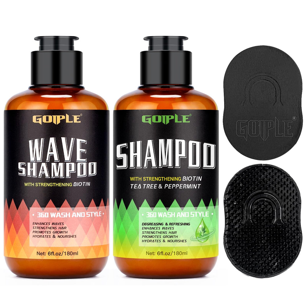 Goiple Shampoing hydratant arbre à thé pour cuir chevelu sain et vagues définies