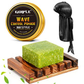 Goiple wave pomade soap shampoo bar with wooden holder shaping defined 360 waves