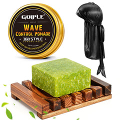 Goiple wave pomade soap shampoo bar with wooden holder shaping defined 360 waves