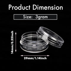 Golacky bocaux-transparents-3grammes: montre clairement le contenu et le dosage.