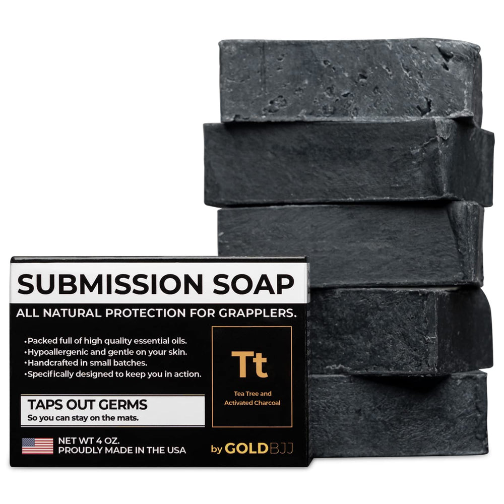 Gold BJJ savon-barre-4oz-arbre-the: sensation de fraîcheur après l'entraînement et peau propre.