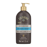 Gold Bond Lotion Essentiels pour Hommes, bouteille 13 oz prête à hydrater la peau.