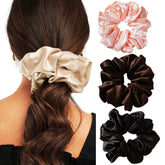 GOLD XIONG PADISHAH scrunchies satin XL noir: douceur et tenue sans traces pour cheveux épais