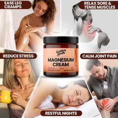 Golden Sloth crème Magnesium — absorption rapide sans gras.