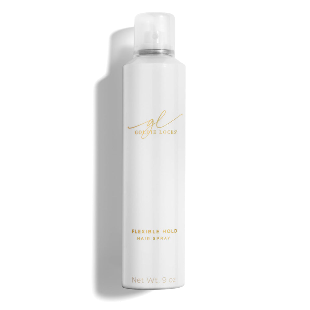 Goldie Locks flacon-hairspray pour tenue flexible et naturelle.