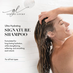 Goldie Locks Shampoing Texture Soyeuse — après lavage, texture lisse et naturelle.